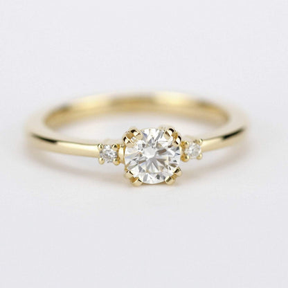 engagement ring diamond, simple classic engagement ring | R238WD - NOOI JEWELRY