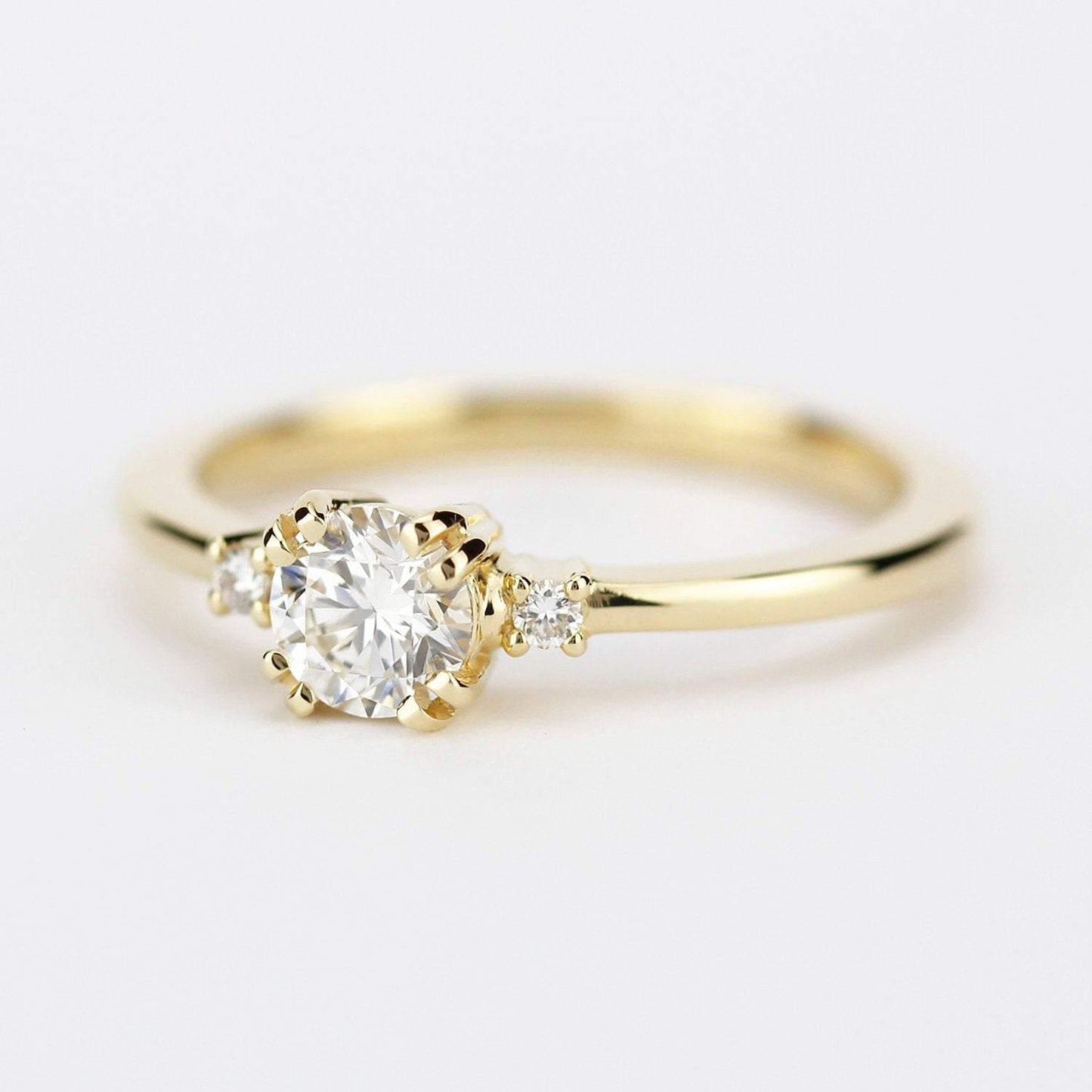 engagement ring diamond, simple classic engagement ring | R238WD - NOOI JEWELRY