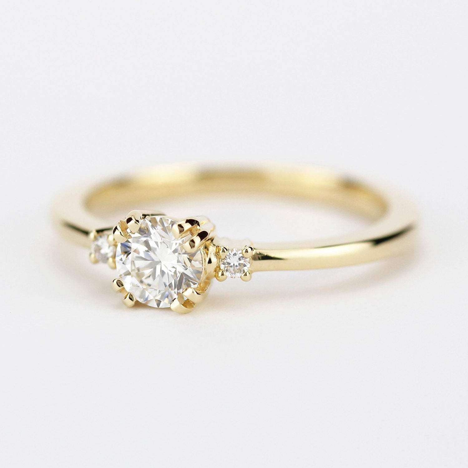 engagement ring diamond, simple classic engagement ring | R238WD - NOOI JEWELRY