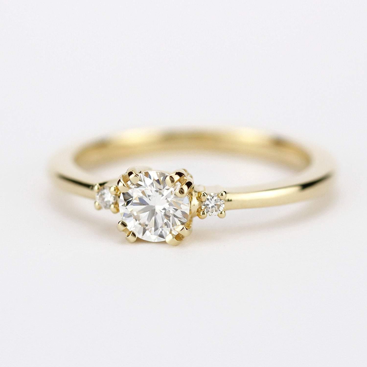 engagement ring diamond, simple classic engagement ring | R238WD - NOOI JEWELRY