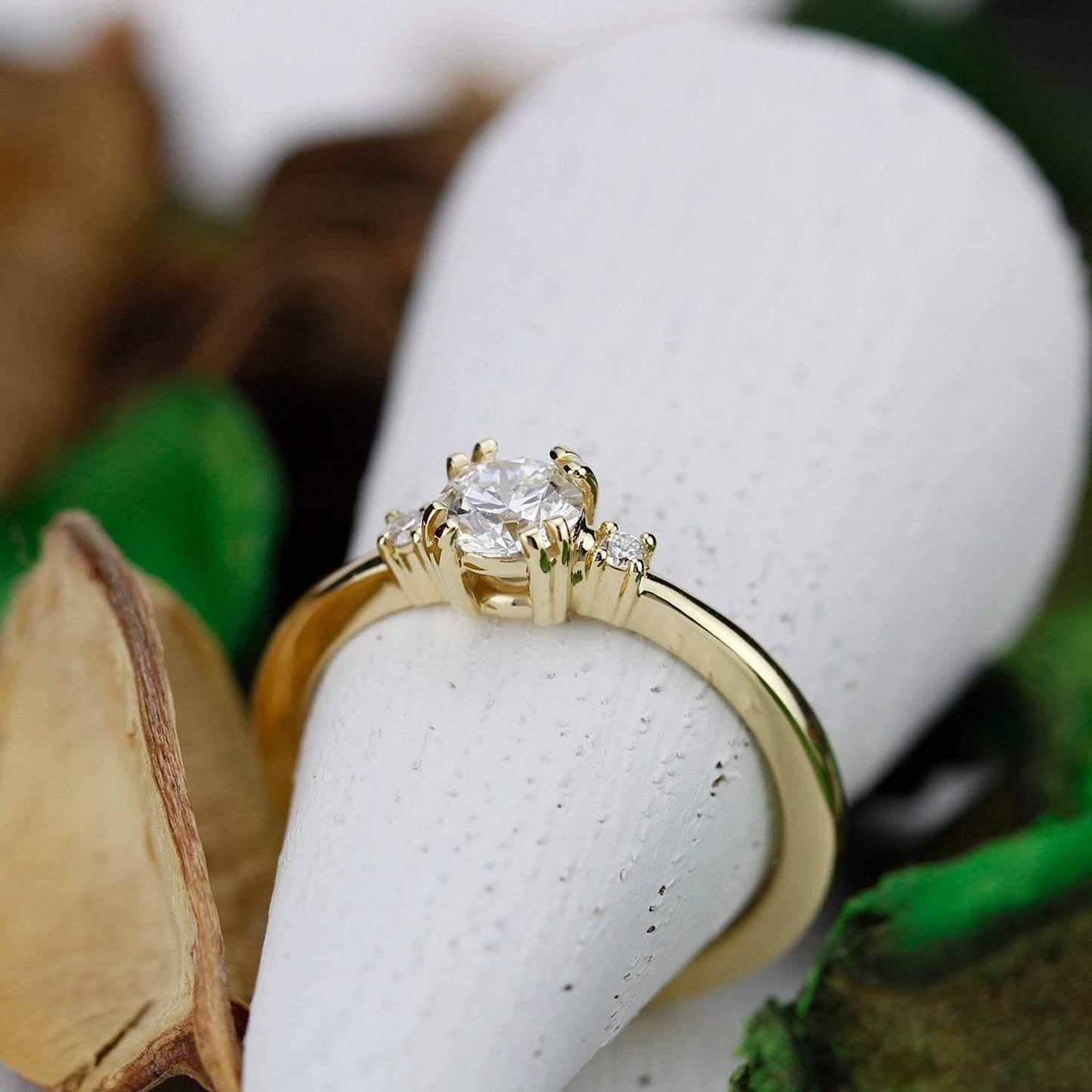engagement ring diamond, simple classic engagement ring | R238WD - NOOI JEWELRY