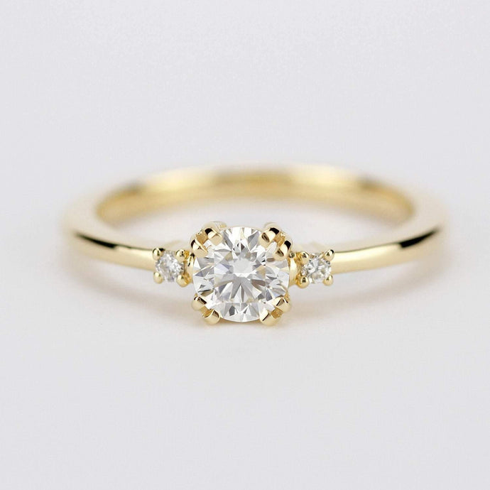 engagement ring diamond, simple classic engagement ring | R238WD - NOOI JEWELRY