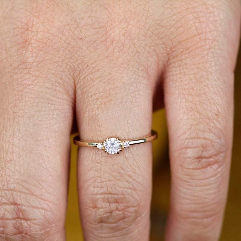 engagement ring diamond, simple classic engagement ring | R238WD - NOOI JEWELRY