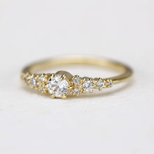 Load image into Gallery viewer, cluster engagement ring round diamonds | Simple engagement ring - NOOI JEWELRY