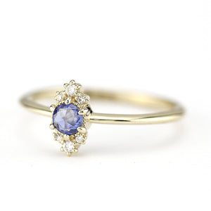 Delicate engagement ring, blue sapphire engagement ring, unique engagement ring, simple engagement ring, delicate ring blue sapphire - NOOI JEWELRY