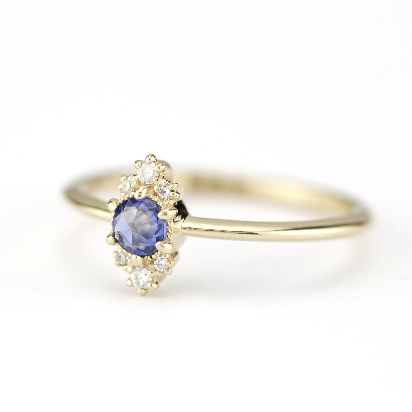 Delicate engagement ring, blue sapphire engagement ring, unique engagement ring, simple engagement ring, delicate ring blue sapphire - NOOI JEWELRY