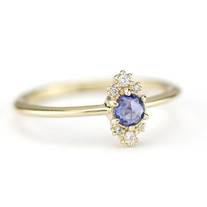 Delicate engagement ring, blue sapphire engagement ring, unique engagement ring, simple engagement ring, delicate ring blue sapphire - NOOI JEWELRY