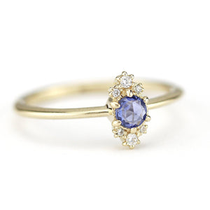 Delicate engagement ring, blue sapphire engagement ring, unique engagement ring, simple engagement ring, delicate ring blue sapphire - NOOI JEWELRY