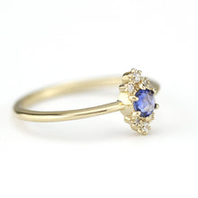 Load image into Gallery viewer, Delicate engagement ring, blue sapphire engagement ring, unique engagement ring, simple engagement ring, delicate ring blue sapphire - NOOI JEWELRY