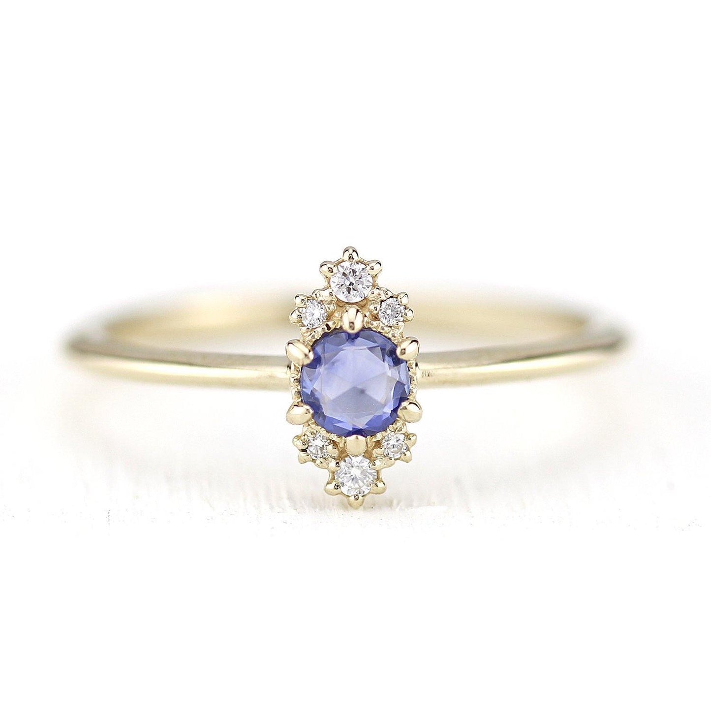 Delicate engagement ring, blue sapphire engagement ring, unique engagement ring, simple engagement ring, delicate ring blue sapphire - NOOI JEWELRY