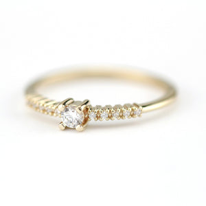 Diamond engagement ring simple | minimalist diamond engagement ring - NOOI JEWELRY