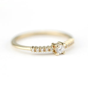 Diamond engagement ring simple | minimalist diamond engagement ring - NOOI JEWELRY