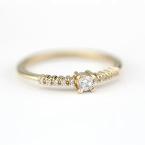 Diamond engagement ring simple | minimalist diamond engagement ring - NOOI JEWELRY