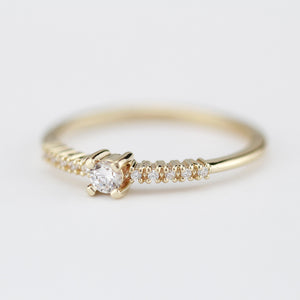 Diamond engagement ring simple | minimalist diamond engagement ring - NOOI JEWELRY