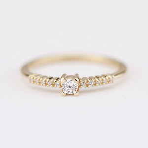 Diamond engagement ring simple | minimalist diamond engagement ring - NOOI JEWELRY