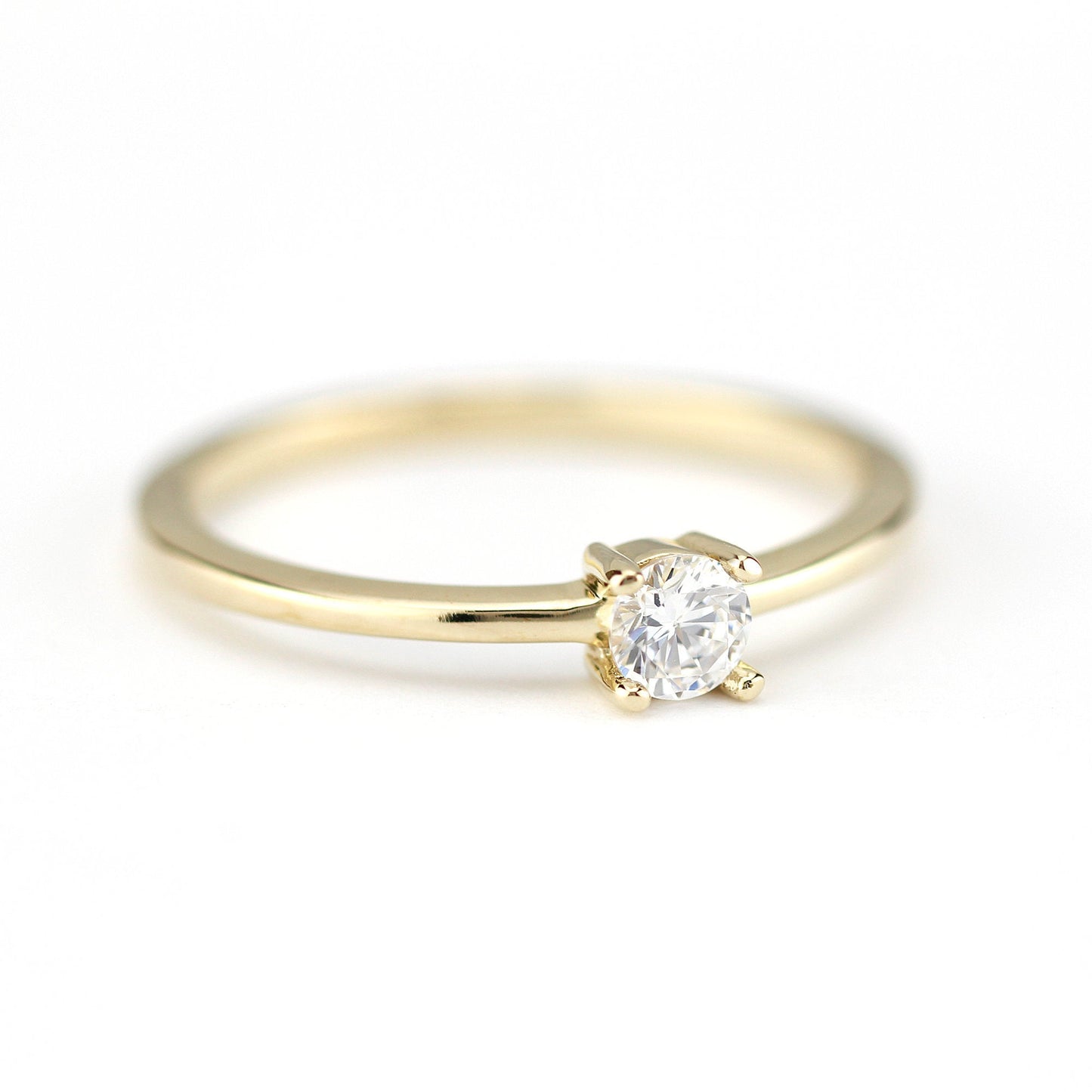 Solitaire engagement ring simple | 18k gold - 0.25 carat diamond - NOOI JEWELRY