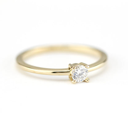 Solitaire engagement ring simple | 18k gold - 0.25 carat diamond - NOOI JEWELRY