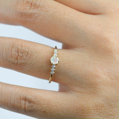 engagement ring opal diamond - NOOI JEWELRY