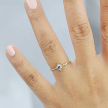 Load image into Gallery viewer, round diamond engagement ring thin band simple beautiful - NOOI JEWELRY