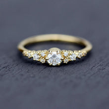 Load image into Gallery viewer, cluster engagement ring round diamonds | Simple engagement ring - NOOI JEWELRY