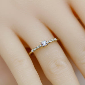 Diamond engagement ring simple | minimalist diamond engagement ring - NOOI JEWELRY