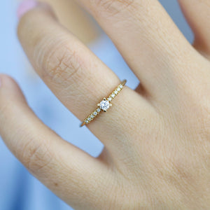 Diamond engagement ring simple | minimalist diamond engagement ring - NOOI JEWELRY