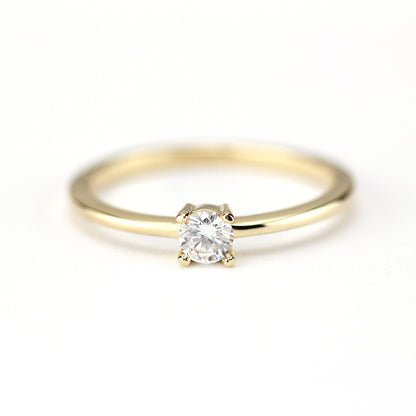 Solitaire engagement ring simple | 18k gold - 0.25 carat diamond - NOOI JEWELRY