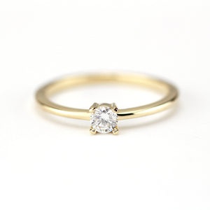 Solitaire engagement ring simple | 18k gold - 0.25 carat diamond - NOOI JEWELRY