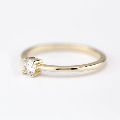 Solitaire engagement ring simple | 18k gold - 0.25 carat diamond - NOOI JEWELRY