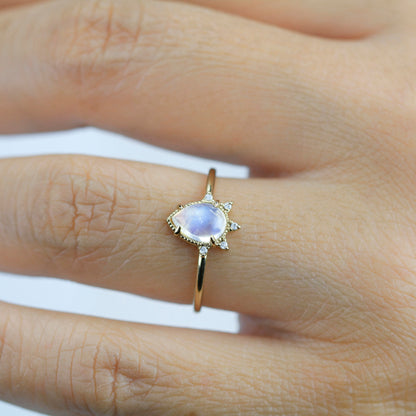 teardrop engagement ring moonstone | R258MOO - NOOI JEWELRY