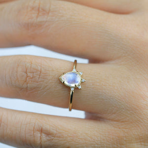 teardrop engagement ring moonstone | R258MOO - NOOI JEWELRY