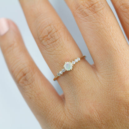 engagement ring opal diamond - NOOI JEWELRY