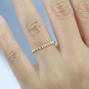 wedding ring, vine wedding band, diamond wedding band, minimalist engagement ring, simple wedding band, stackable ring - NOOI JEWELRY