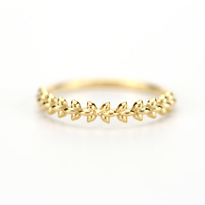wedding ring, vine wedding band, lotus leaf wedding band, minimalist engagement ring, simple wedding band, stackable ring - NOOI JEWELRY
