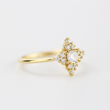 Load image into Gallery viewer, Snowflake diamond ring engagement | unique engagement ring white diamonds - NOOI JEWELRY