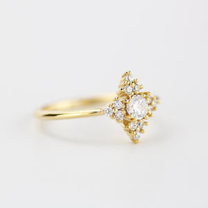 Snowflake diamond ring engagement | unique engagement ring white diamonds - NOOI JEWELRY
