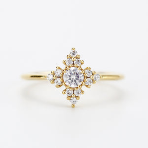 Snowflake diamond ring engagement | unique engagement ring white diamonds - NOOI JEWELRY