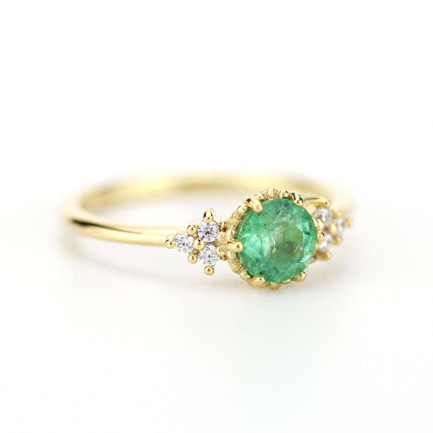 unique engagement ring, emerald engagement ring, engagement ring emerald, alternative engagement ring - NOOI JEWELRY