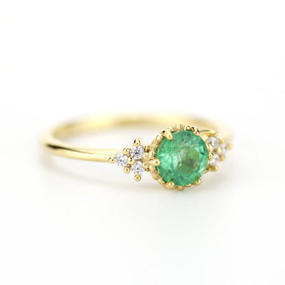 unique engagement ring, emerald engagement ring, engagement ring emerald, alternative engagement ring - NOOI JEWELRY