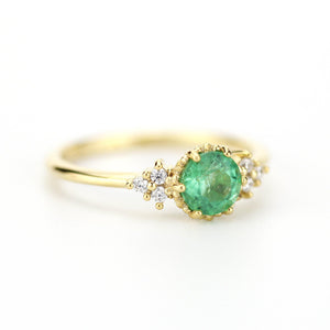 unique engagement ring, emerald engagement ring, engagement ring emerald, alternative engagement ring - NOOI JEWELRY