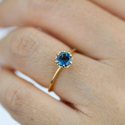 simple solitaire engagement ring London blue topaz - NOOI JEWELRY