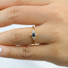 Load image into Gallery viewer, Engagement ring black diamond, diamond engagement ring, minimalist engagement ring, unique engagement ring - NOOI JEWELRY