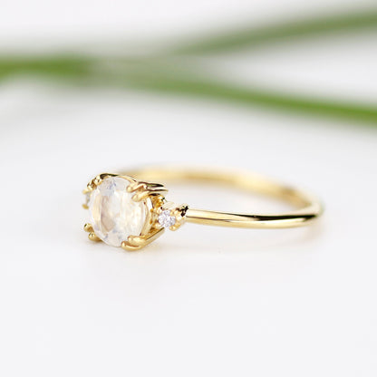 Moonstone engagement ring, simple engagement ring, minimalist engagement ring, unique engagement ring - NOOI JEWELRY