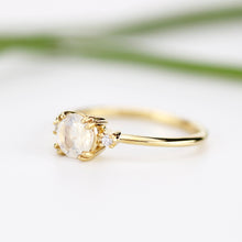 Load image into Gallery viewer, Moonstone engagement ring, simple engagement ring, minimalist engagement ring, unique engagement ring - NOOI JEWELRY