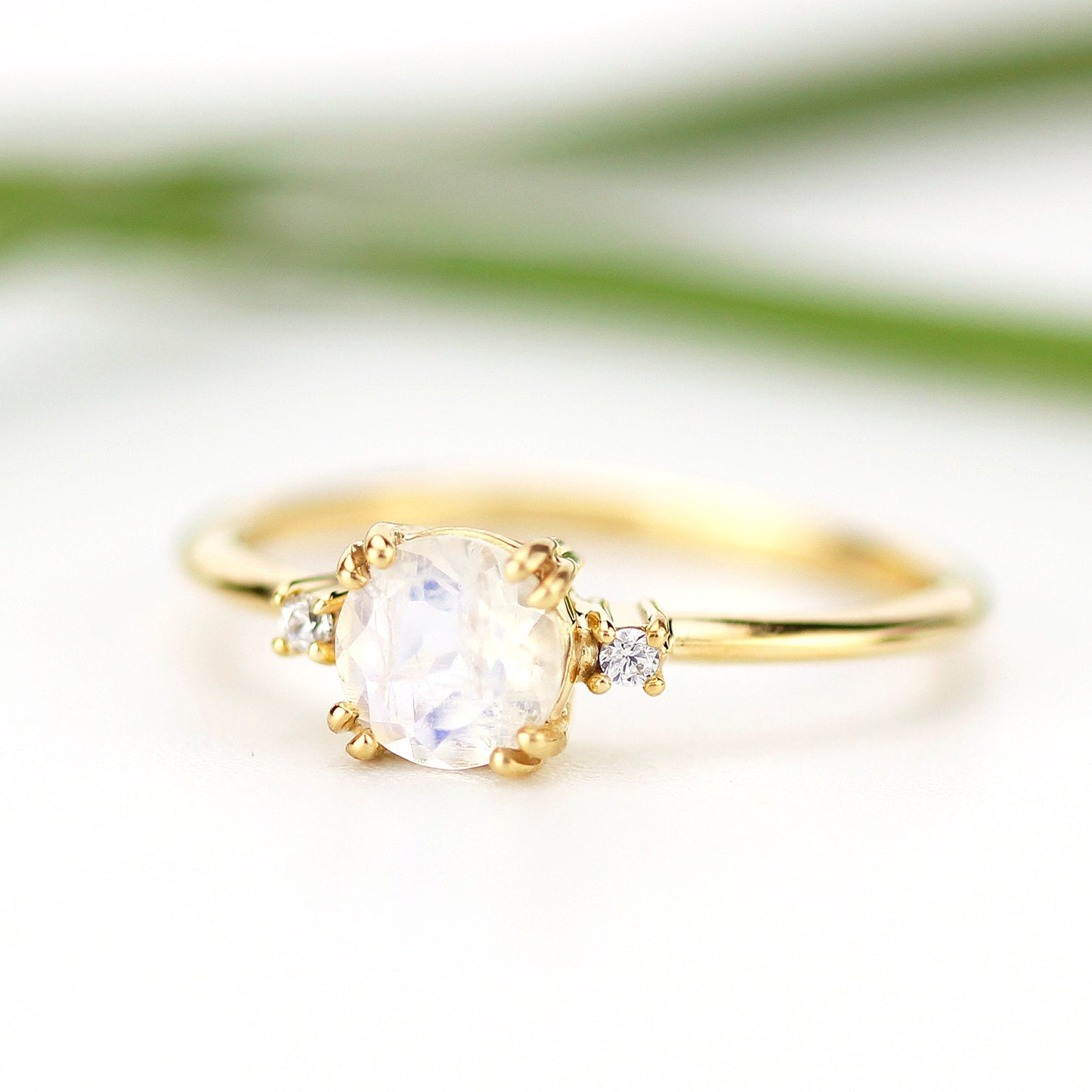 Moonstone engagement ring, simple engagement ring, minimalist engagement ring, unique engagement ring - NOOI JEWELRY