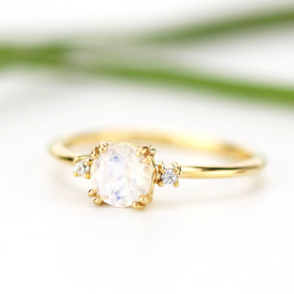 Moonstone engagement ring, simple engagement ring, minimalist engagement ring, unique engagement ring - NOOI JEWELRY