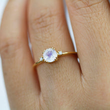 Load image into Gallery viewer, Moonstone engagement ring, simple engagement ring, minimalist engagement ring, unique engagement ring - NOOI JEWELRY