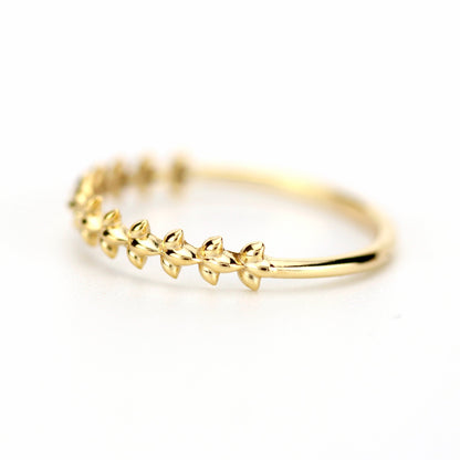 wedding ring, vine wedding band, lotus leaf wedding band, minimalist engagement ring, simple wedding band, stackable ring - NOOI JEWELRY