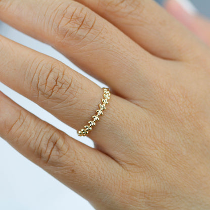wedding ring, vine wedding band, lotus leaf wedding band, minimalist engagement ring, simple wedding band, stackable ring - NOOI JEWELRY