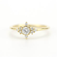 Load image into Gallery viewer, cluster engagement ring round | simple diamond ring designs unique - NOOI JEWELRY